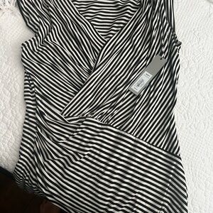 Striped Black and White Women's Top